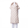 New Arrival Elegant Ladies Long Collapsible Sleeve Diamond Sewing Duck Down Coat For Winter