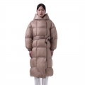High Quality Lady Winter Soft Fluffy 90% Goose Down Coat Long Puffer Jacket