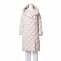 New Arrival Elegant Ladies Long Collapsible Sleeve Diamond Sewing Duck Down Coat For Winter