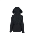 High Quality Fashionable Black Warm Thick Women′s Padding Jacket Puffer Jacket with Fur Hood