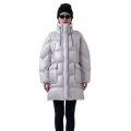 Woman Mandarin Collar With Stopper Cozy Fluffy Puffer Shinny Puffer Duck Down Jacket For Winter