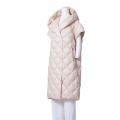 New Arrival Elegant Ladies Long Collapsible Sleeve Diamond Sewing Duck Down Coat For Winter